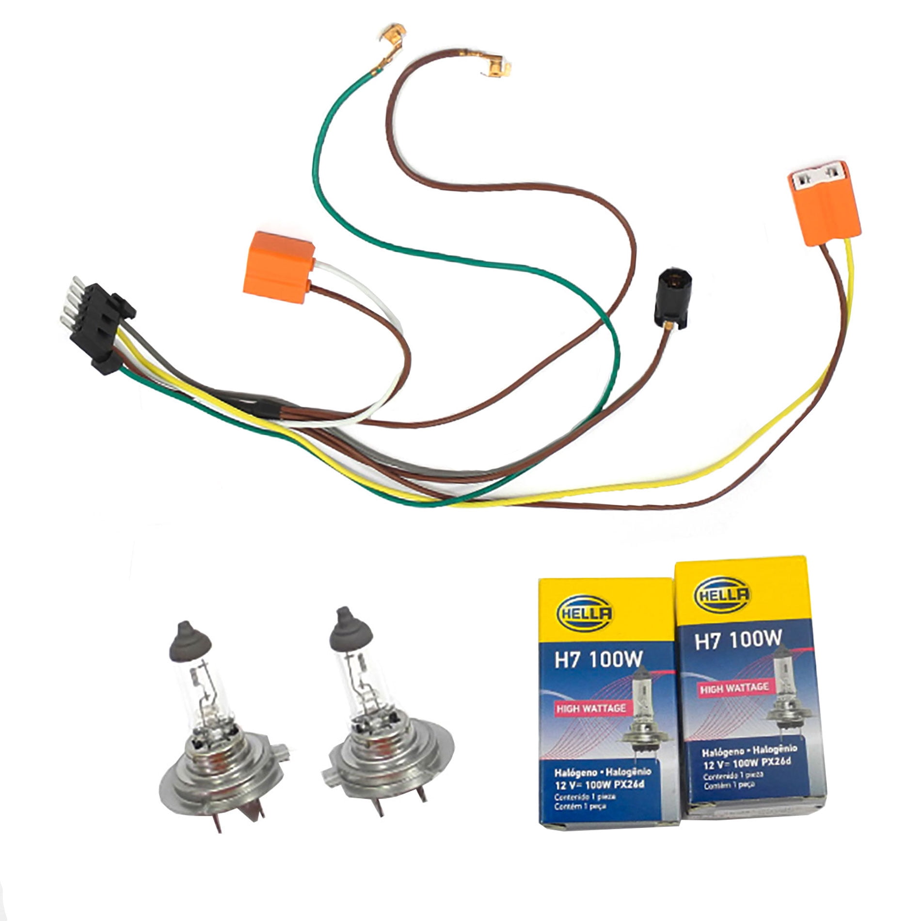 cf advance for 02 07 mercedes benz c320 c350 c280 c32 amg c240 c230 left or right headlight wiring harness and h7 100w headlight bulb 2002 2003 2004 Benz C32 Engine Wiring Harness